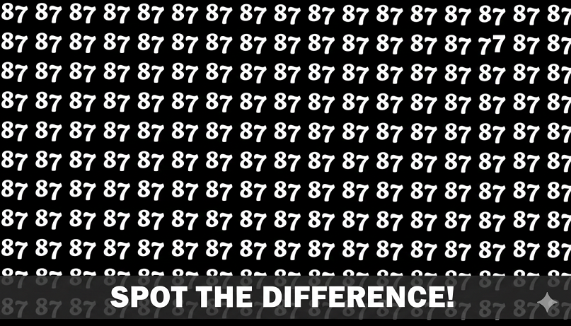 Observation Challenge: Spot The Number 78 Among 87 in 7 Seconds