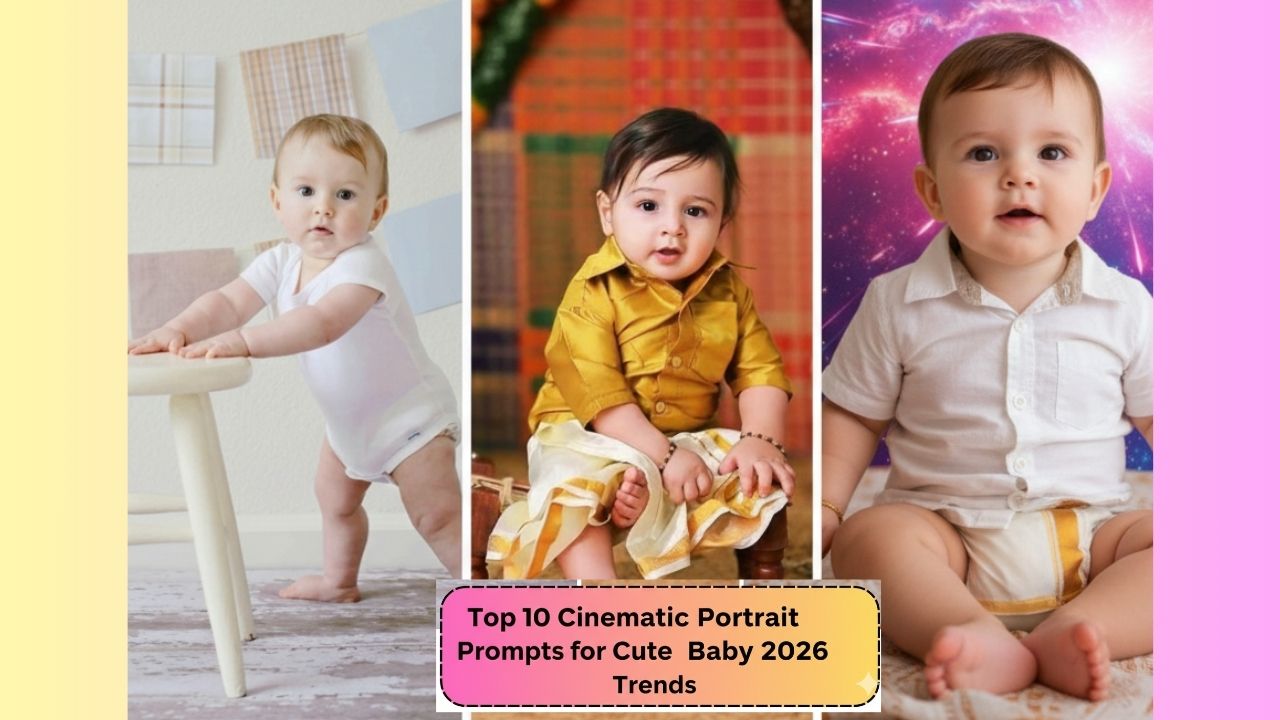 new Top 10 Cinematic Portrait Prompts for cute baby 2026