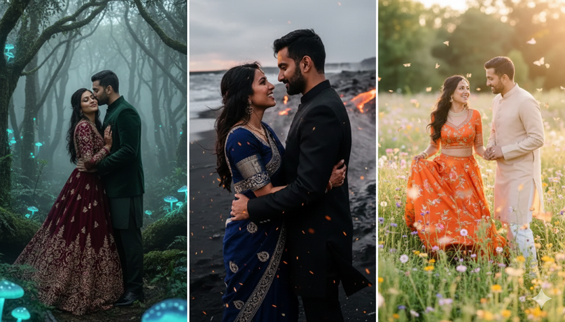 11 Pre-Wedding Gemini AI Prompts for Indian Couples to Create Stunning Portraits