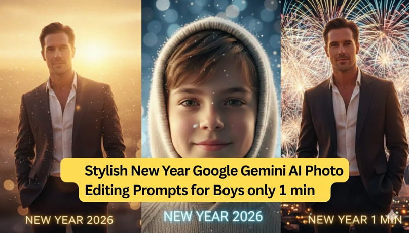 Stylish New Year Google Gemini AI Photo Editing Prompts for Boys 2026 Editiong