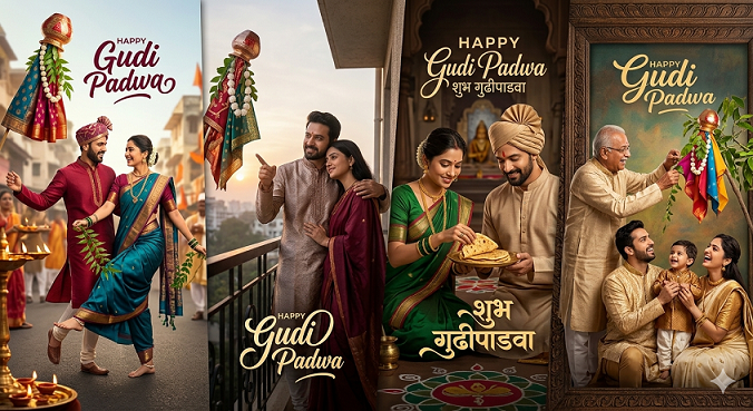 Gudi Padwa Couple Photoshoot AI gemeni 10 Prompts