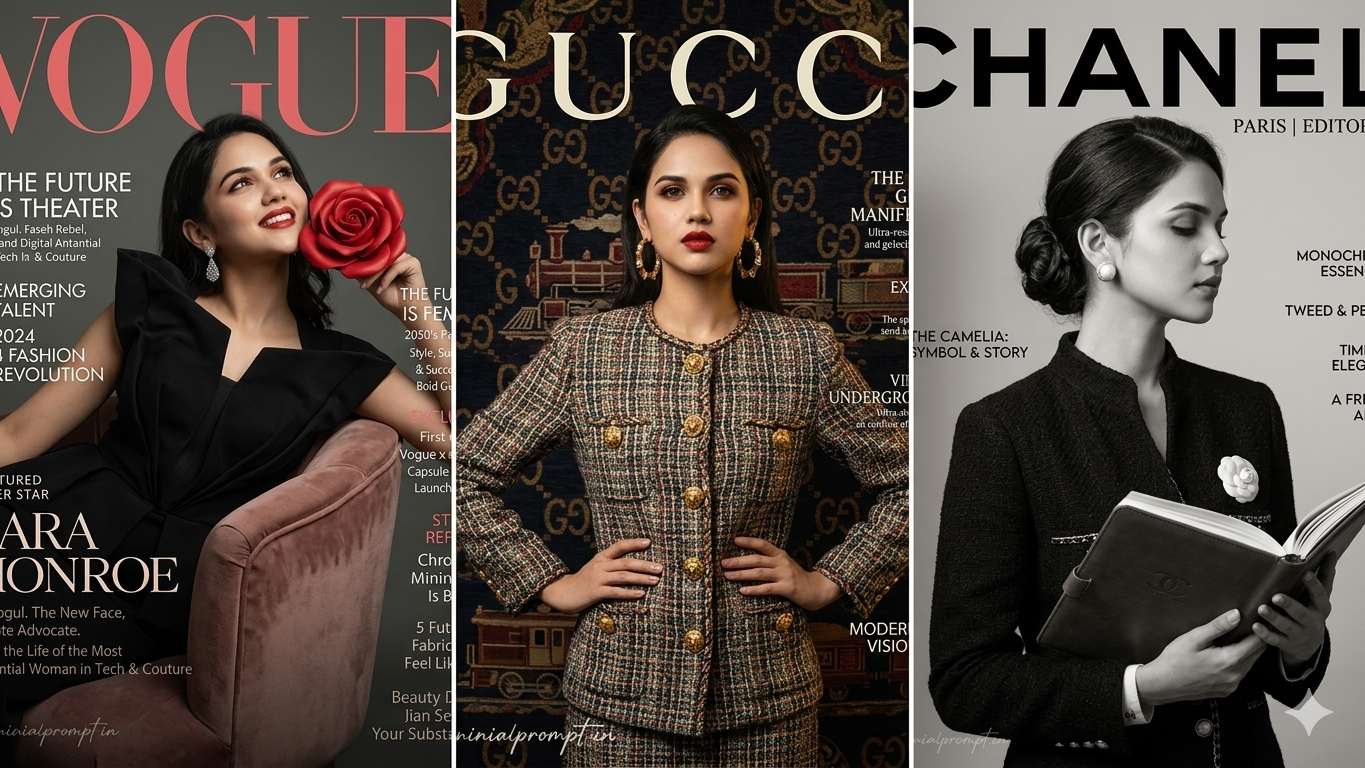 Luxury Fashion Magazine Covers ChatGPT Image Prompt