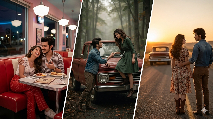 Retro Syle Vintage Couple Photo Editing Prompts