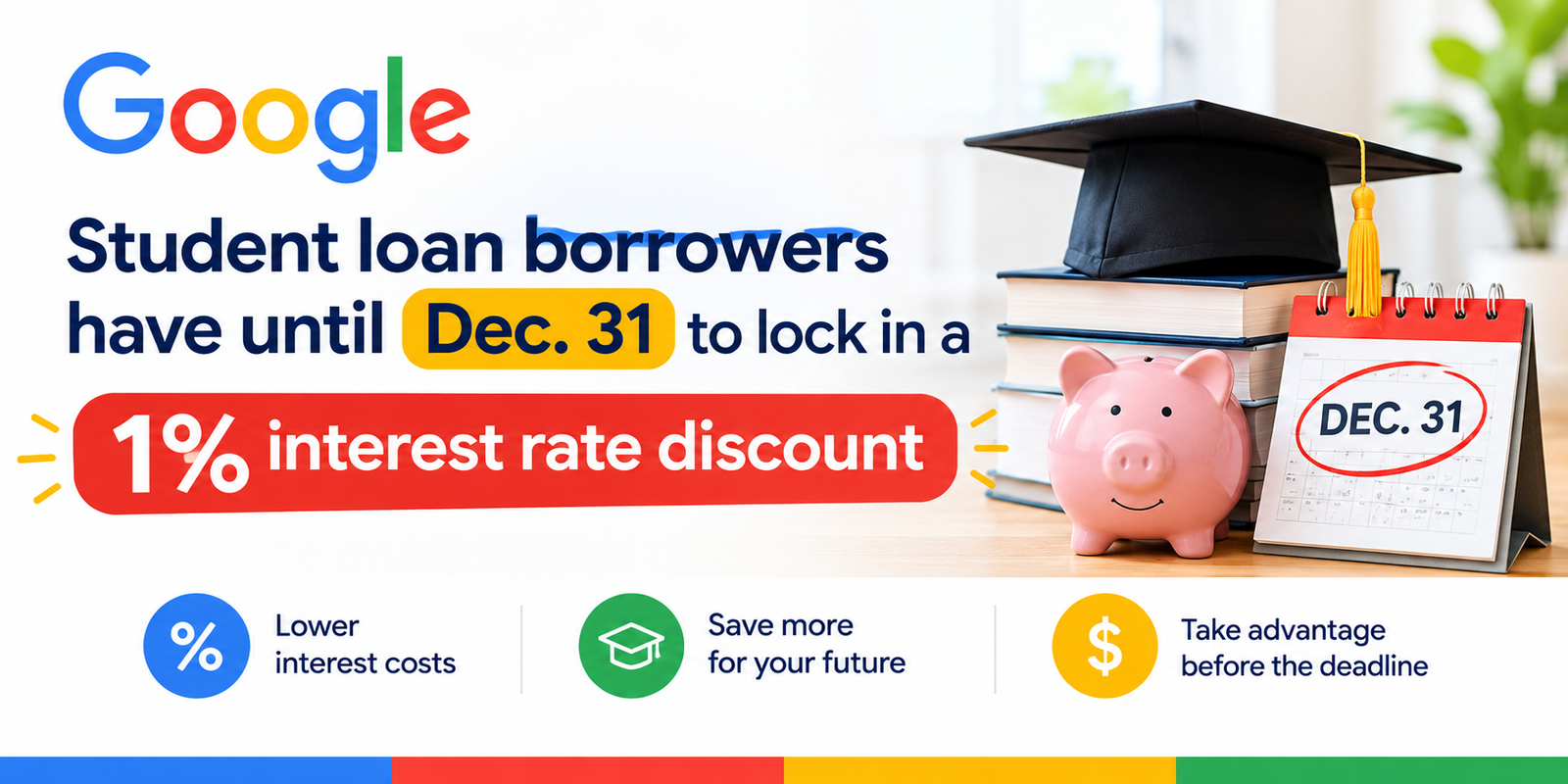 Student loan borrowers have until Dec. 31 to lock in a 1% interest rate