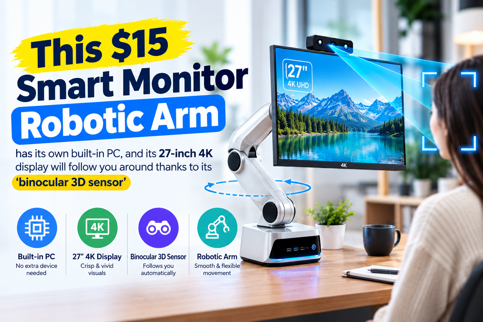 This $15 smart monitor robotic